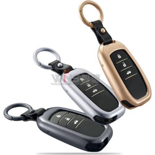 For Toyota Land Cruiser 200 Prado 150 Highlander Camry Corolla Key Chains Case Ring Cover Chrome Car Styling Accessories