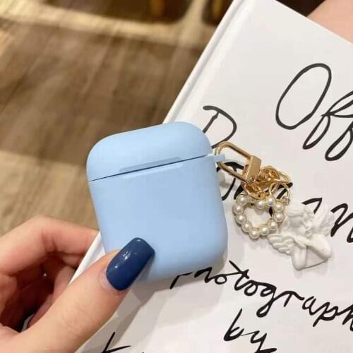 AirPods 2 Case AirPods Cute Love Heart Pearl Cartoon Keychain Silicone Earphone Case Cover AirPods2 Fundas