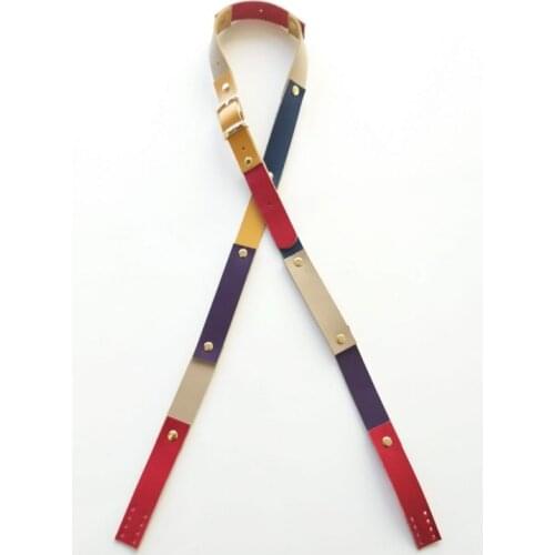 Real leather renga color adjustable handle