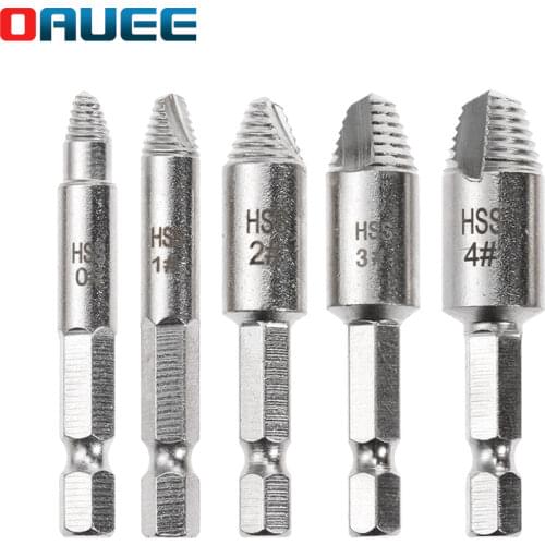 Screw Extractor Wood Screw Iron Screw Sliding Thread Broken Removal High Speed Steel Broken Wire Removal Tool Extractor Set 0-4