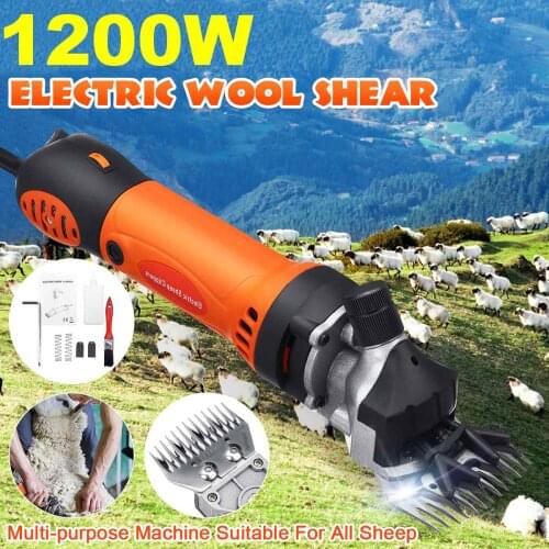 6 gears 1200W 220V Electric Sheep Scissor shearing shears 13 teeth straight knife mountain wool shaving shear trimming tool