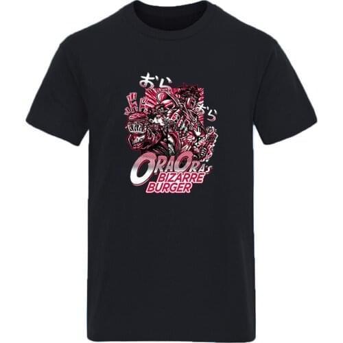 JOJO Cartoon Cotton Oversize Mens T shirt Streetwear Summer Clothing Tees Male Hipster Retro Black New Arrival Ropa De Hombre