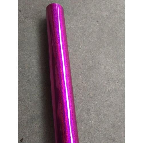 Holographic foil deep pink color crystal pattern 046D hot stamping on paper or plastic 64cm x 120m