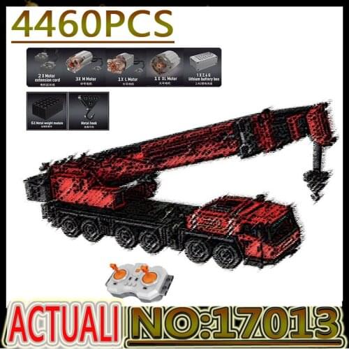 Hot High-Tech MOC RC Engineering Vehicle Red GMK Crane Car Bricks Model Creative Ideal Building Blocks DIY Birthday Kids Toys
