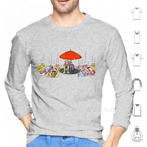 Me In The Beach Hoodies Long Sleeve Beach Humor Cartoon Shadow I Hate The Sun