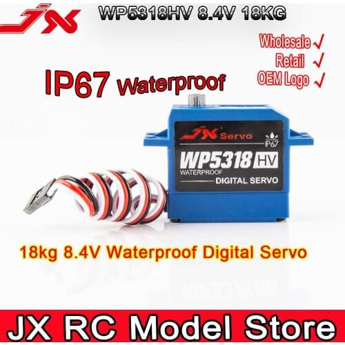 JX servo WP5818HV 18KG 8.4V IP67 Waterproof Metal Gear Servo1/8 1/10 RC car boat Buggy Crawler TRX-4 baja SCX10 D90 SW0231MG