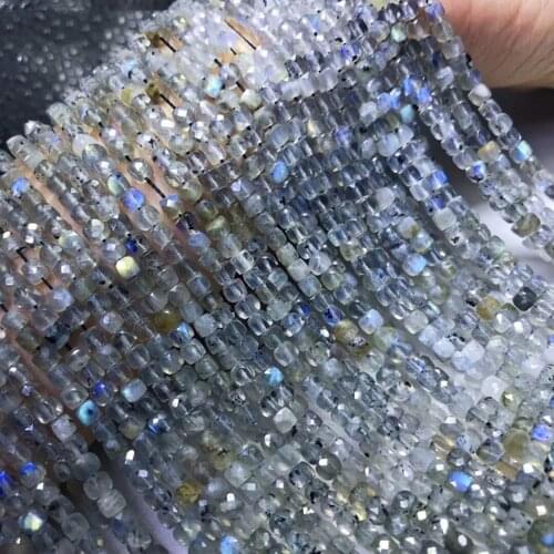 Labradorite Apatite Garnet Sunstone Olivine Rose Stone Natural Gemstone Faceted Cube Beads 4.5-5mm For Jewelry Making 15.5inch