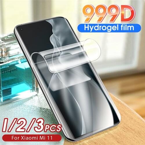 Soft Hydrogel Film For Xiaomi Mi 11 Gel Film Mi11 5G Screen Protector For Xiaomi 11 Phone Cover Protective Film Glass 3PCS