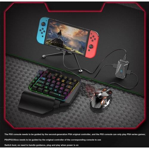 Converter Kit With RGB Gaming Keyboard And Mouse Converter For PS4 Xbox One Switch Game Accessory With Rainbow Back-light