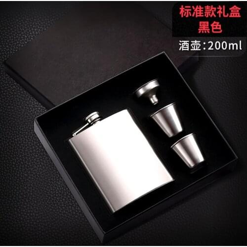 Wine Pot Gift Box Set Hip Flasks Mini Portable Leak Proof Stainless Steel Flagon Portable 7oz Stoup Vintage Style