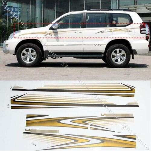 Body Waist Line Stripes Sticker For 2003-2009 Toyota Land Cruiser Prado FJ120 Car modification Auto parts