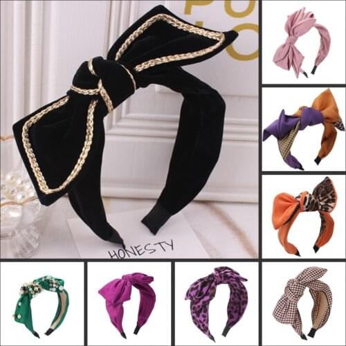 2021 New Fashion Cute flower Bowknot headband All-match Hair Accessories 18# Colors & drop shipping