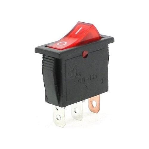 NEW!AC 250V/15A 125V/20A 3-Pin SPST I/O Red Light Panel Mounted Rocker Switch