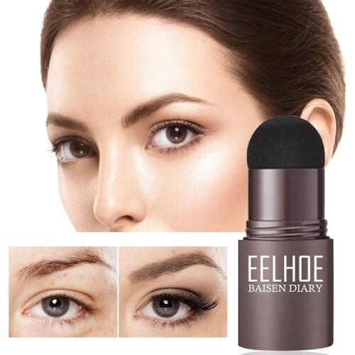 New Brand Eyebrow Stamp Shaping Makeup Waterproof Brow Powder Natrual Eye Eyebrow Stick Hair Line Contour Brown Black 3 Color