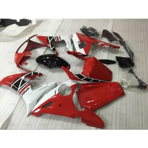 Fairings for YAMAHA YZFR6 2004 for YAMAHA YZFR6 Abs Fairing 03 04 YZFR6 Abs Fairing 2003 - 2005 Red White