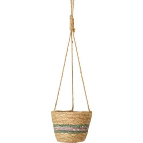 Hanging Basket Indoor Flower Pot Plant Pots Natural Farmhouse Planters Home Décor Plastic Environmentally Garden