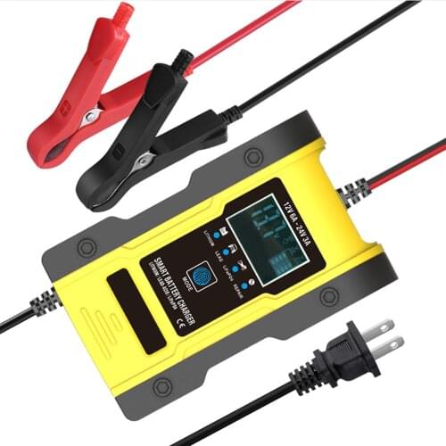 Full Automatic Car Battery Charger 7-Stages Trickle Chargers 12V 6A Intelligent Fast Power Charging Wet Dry Lead Acid Digital