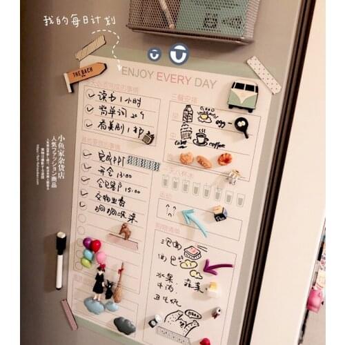 Simple Daily Schedule Message Board Soft Magnetic Refrigerator Paste Message Board Writing Board