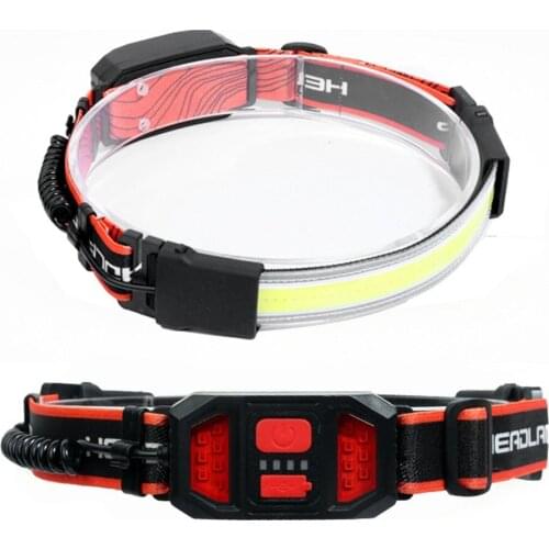 COB Floodlight Headlight USB Red Photoelectric Quantity Display Outdoor Led Camping Hiking Night Running Cycling Headlight