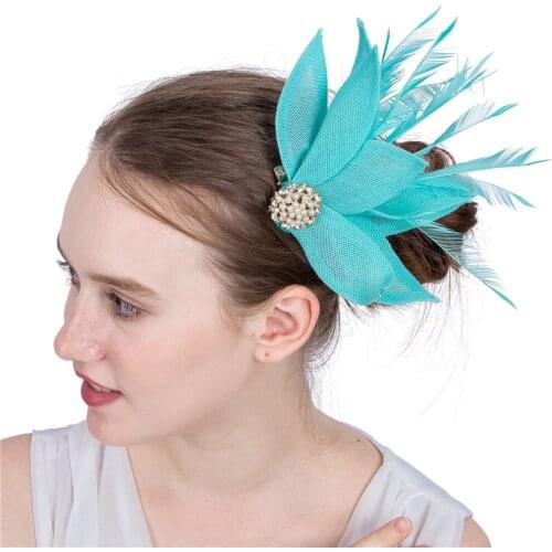 Rlegant Women Bride Wedding Fascinator Hair Accessories On Hair Clips Mariage Bridal Headdress Lady Cocktail Church Party Hats