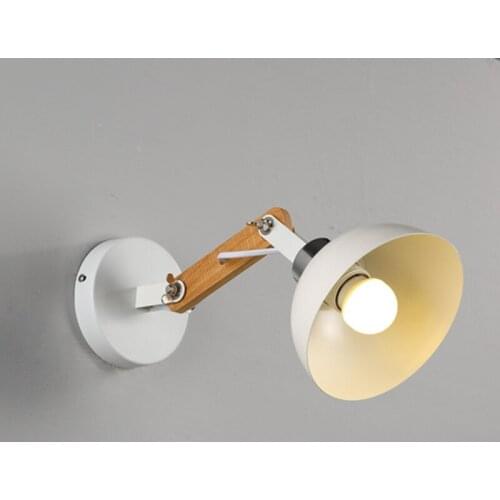 Modern Wall Lamps Sconces Living Room E27 Wooden Iron Restaurant Bedroom Decorative Wall Lights Lamparas Home Lighting Fixture