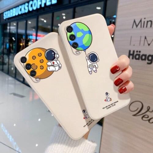 Len Protection Case for Samsung A50 Cases Samsung A12 A51 A32 A71 A50 S A30 M12 Shell Soft Silicon Astronaut Full Cover Fundas
