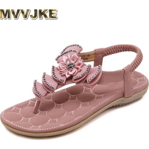 MVVJKE New 2018 Summer Style Women Shoes Flat Heel Comfortable Soft Bottom Sandals Women Sweet Flip Flops Shoes Woman