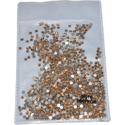 Gold Champagne Non Hotfix Crystal Rhinestones for Nails Art Decorations SS3-SS20 Flatback Strass Stones DIY Crafts Garments