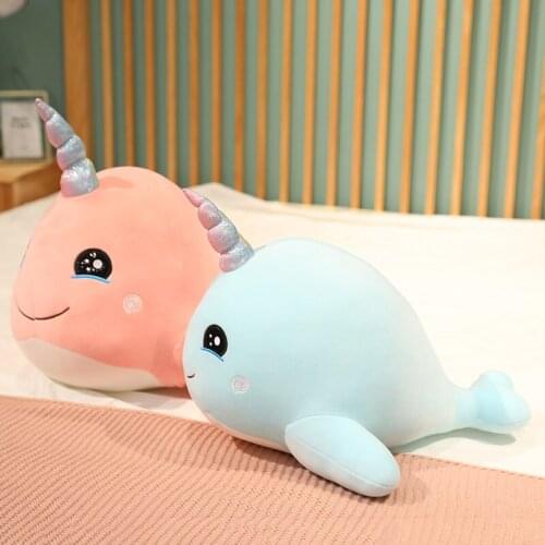 1pcs 25/35/45/55cm Dolphin Plush Doll bed sleeping pillow doll cute doll girl shark whale long pillow