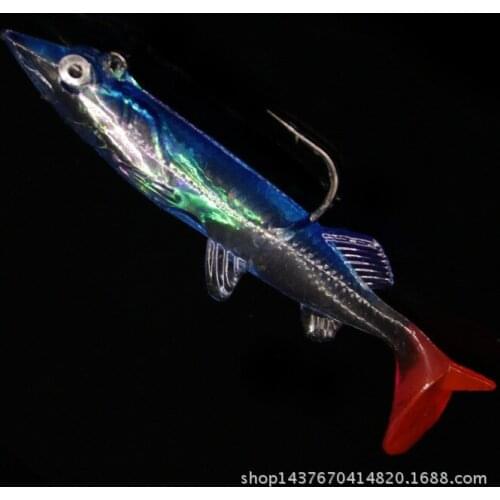1Pcs Lifelike Single Hook Silicone Soft T Tail Single Bait 8cm/6g Wobbler Isca Artificial Soft Sea Fishing Lure