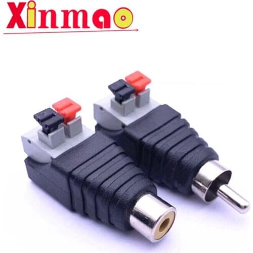 1PCS Direct pressing RCA welding free monitoring lotus connector audio plug AV male female audio adapter