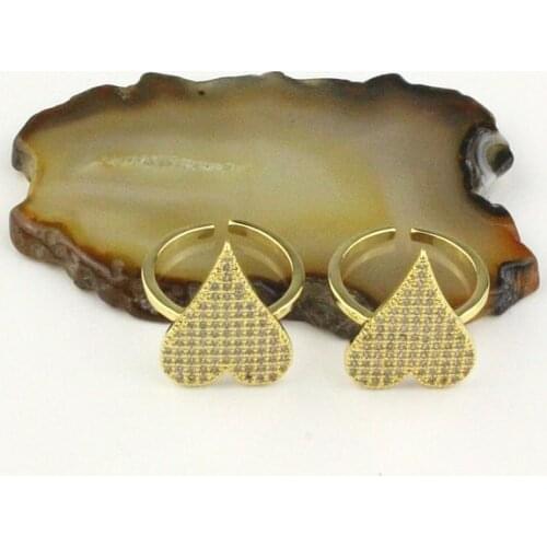 10pcs/lot Fashion colorful cz rings,heart shape love theme cubic zircon micro pave rings,popular women jewelry rings wholesale