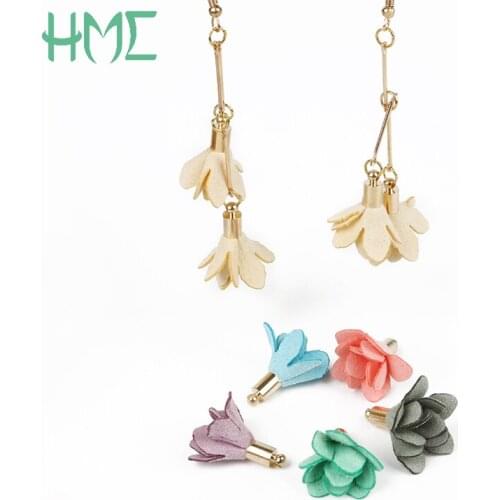 10pcs/bag Flowers Diameter 25mm Height 25mm Korean Velvet Flowers Tassel Pendants DIY Jewelry Pendants Tassels