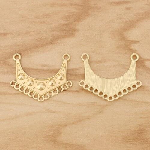 10 Pieces Gold Tone Chandelier Necklace Earring Connectors Charms Pendants for Jewellery Making Accessories 28x22mm