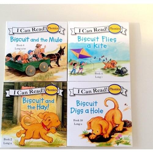 12Pcs/set Biscuit Dog Picture Book Children Enlightenment Baby Kids English Learn Words Tales Series Educational Reading Book