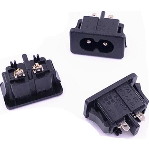 20PCS AC 250V 2.5A IEC320 C8 Male 2 Pins Power Inlet Socket Panel Embedded