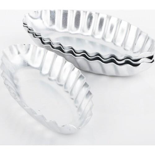 4pcs Boat Shape Aluminum Mold for Egg Tarts Cookies Buscuit Fruit Cake Molds DIY Kitchen Bakery Pastry Baking Tools