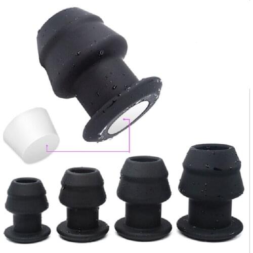 Anal Plug Tunnel Hollow Butt Plug Silicone Buttplug Men Expanding Anus Cleaning Sex Toys Big Anal Beads Stimulator Prostate