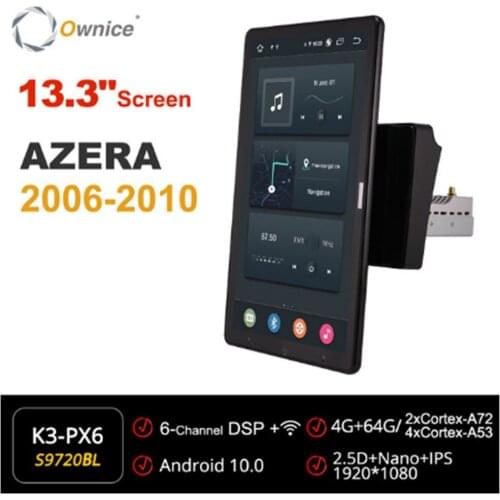 Ownice 1080P Android 10.0 Car Radio ForHyundai AZERA 2006 - 2010 Car Radio Auto Multimedia Video head Unit 13.3" IPS Rotatable