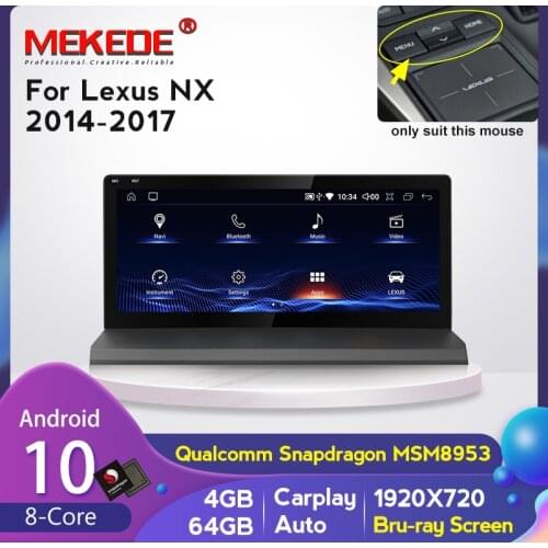 10.25" Qualcomm android 10.0 Car Radio Navigation GPS Player for Lexus NX 200t 300h nx200T 2014 - 2017 1920*720 bru-ray screen