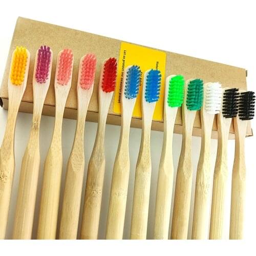 Bamboo toothbrush small brush head fine bristles can degrade bamboo toothbrush adult household toothbrush oral bacteriostasis