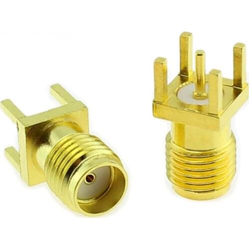 Free Shipping50PCS SMA female Thru Hole plug 180 DEGREE ( SMA-KE ) PCB Mount connector RF adapter SMA-KHD