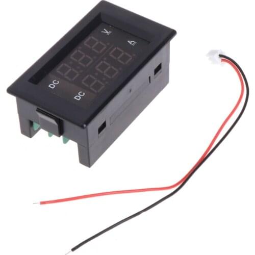 DC 100V 20A Dual Digital Voltmeter Ammeter Volt Amp Tester Gauge Meter Red+Green LED