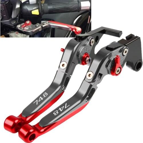 For DUCATI 748 1993 1994 1995 1996 1997 1998 Motorcycle Brake Levers With 748 logo CNC Adjustable Brake Clutch Lever Handbar