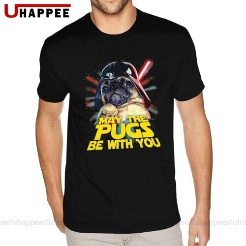 May The Pugs Be With You Tees Shirt Guys Oversized T-Shirt Mens Short Sleeves Fashionable Brand Top Apparel