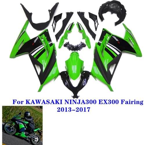 For Kawasaki NINJA300 EX300 Ninja 300 NINJA Fairing Sticker High Quality Racing Fairing ABS Plastic Kit 13 14 15 16 17 Green Red