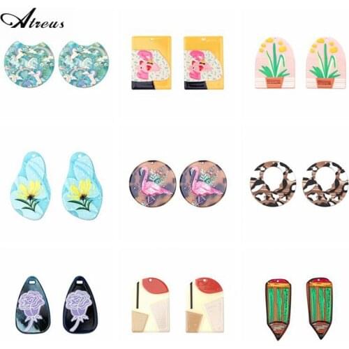 Colorful Boho Lovely Dangle Resin Charms For Jewelry Diy Making Earring Necklace Bracelet Pendants Material Accessories Craft