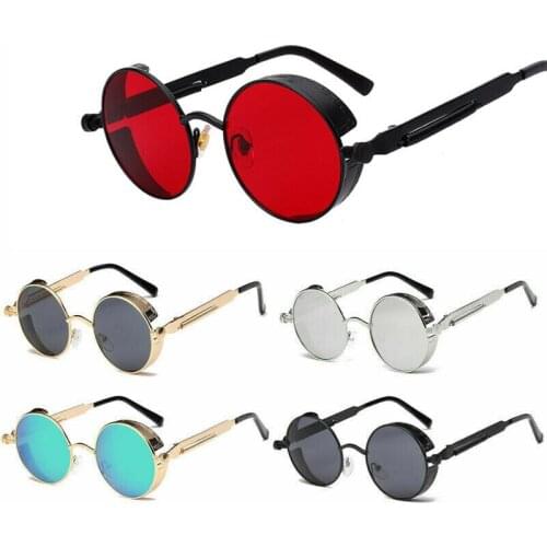 Fashion Retro Sunglasses UV400 Mountaineering Hiking Fishing Goggles Classic Mens Sunglasses Round Mirror Female Eyewear