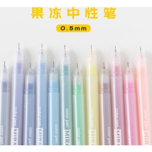 Morandi Gray Pens Set Multi Color Gel Ink Pens Vintage Marker Liner 0.5mm Ballpoint Stationery Gift Office School