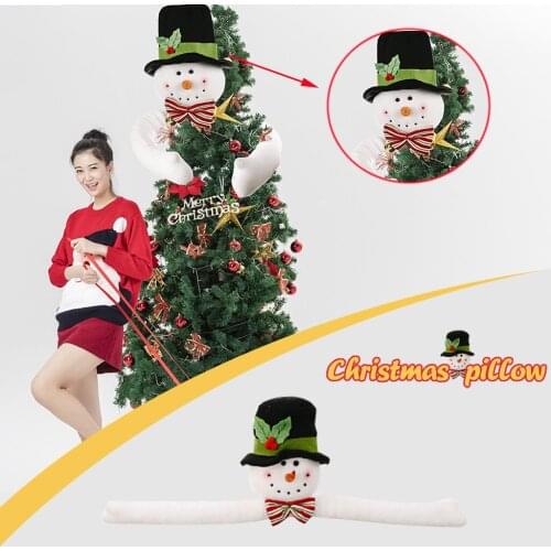 New Design Fashion Cartoons White Snowman Christmas Tree Topper Santa Claus Hug Xmas Decoration Gifts Home Decoration Accessory